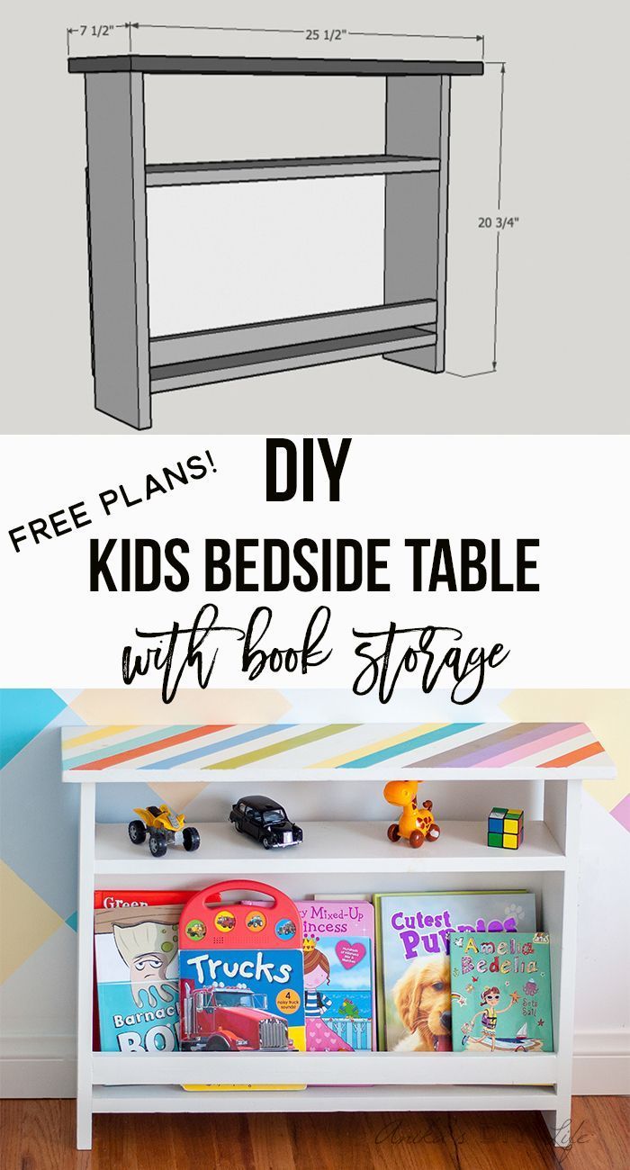 DIY kids bedside table with book storage -   24 diy kids storage
 ideas