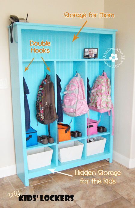 Make your own storage lockers! {Perfect for kids -   24 diy kids storage
 ideas