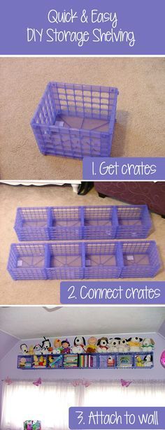 3 step storage solution -   24 diy kids storage
 ideas