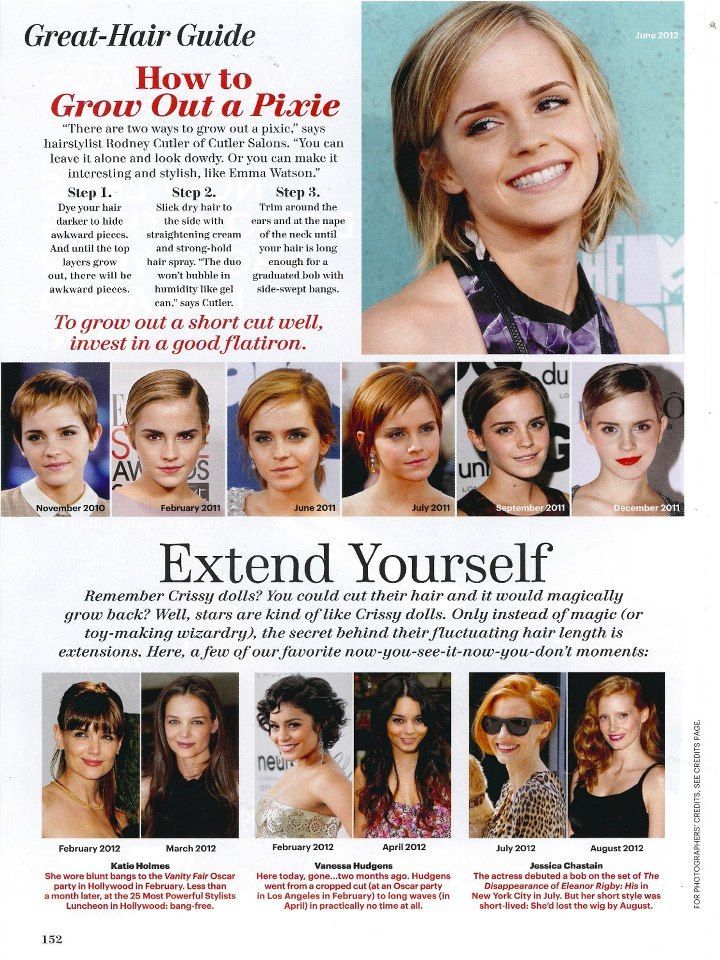 How to grow out a pixie hair cut - Allure Magazine - Emma Watson -   24 emma watson pixie
 ideas