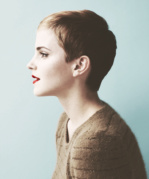 hair beautiful skinny thin Emma Watson lips short hair pixie ear Make up watson emma red lips pale sweather -   24 emma watson pixie
 ideas