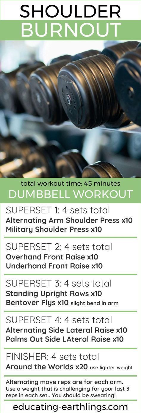 Shoulder Burnout - Dumbbell Workout -   24 fitness at training
 ideas