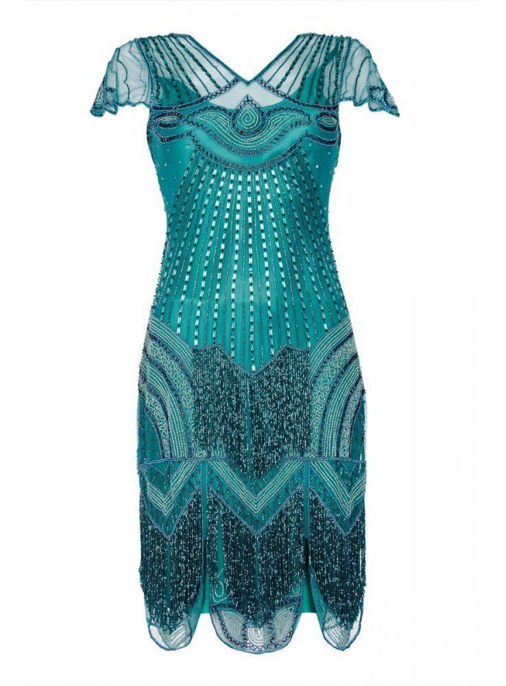 1920s Cocktail Party Dress in Teal -   24 flapper style dress
 ideas