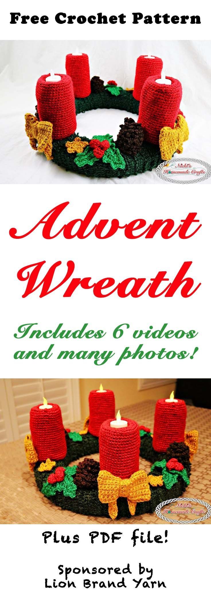 Advent Wreath for Christmas - Free Crochet Pattern -   24 homemade crafts table
 ideas