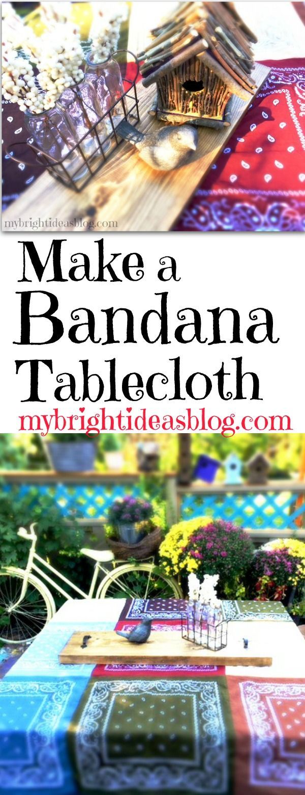 Make a Fall Table Cloth - From Bandanas -   24 homemade crafts table
 ideas