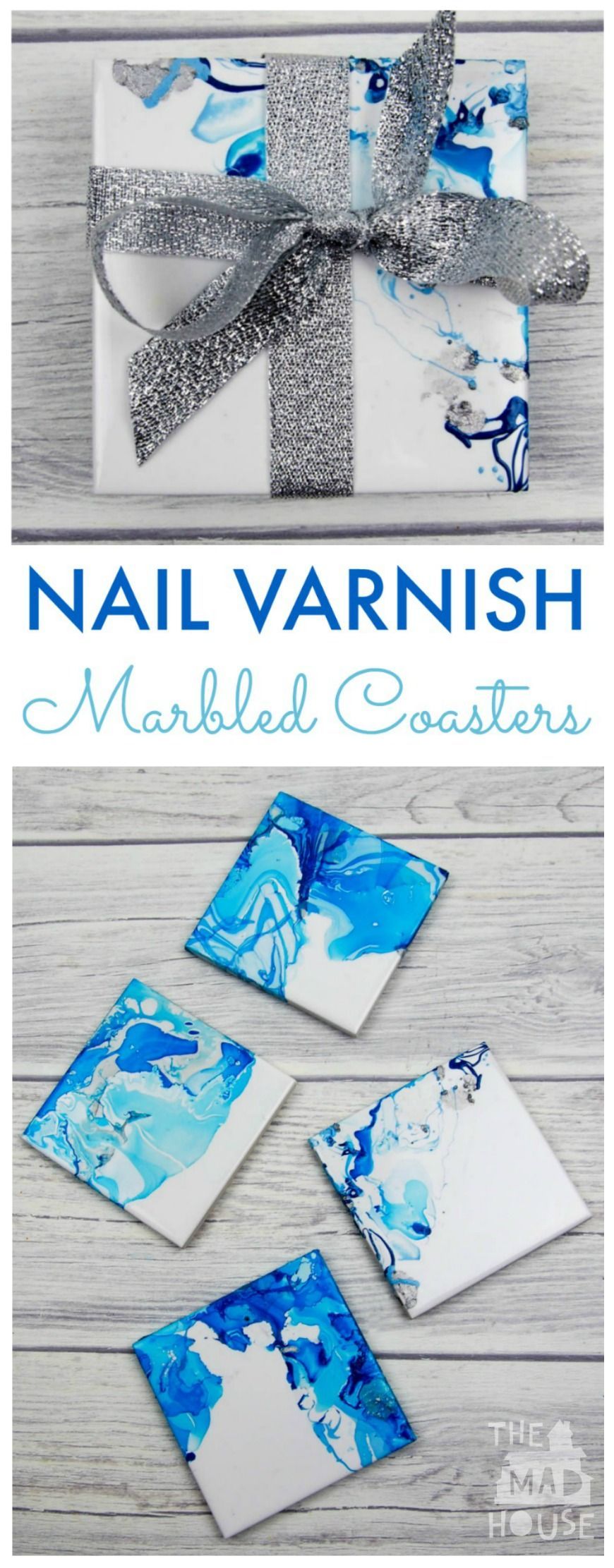 Nail Varnish Marbled Coasters -   24 homemade crafts table
 ideas