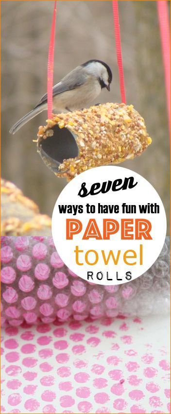 7 Ways to have Fun with Paper Towel Rolls.  Arts and Crafts using paper towel rolls and recycled toilet paper rolls. -   24 recycled crafts toilet
 ideas