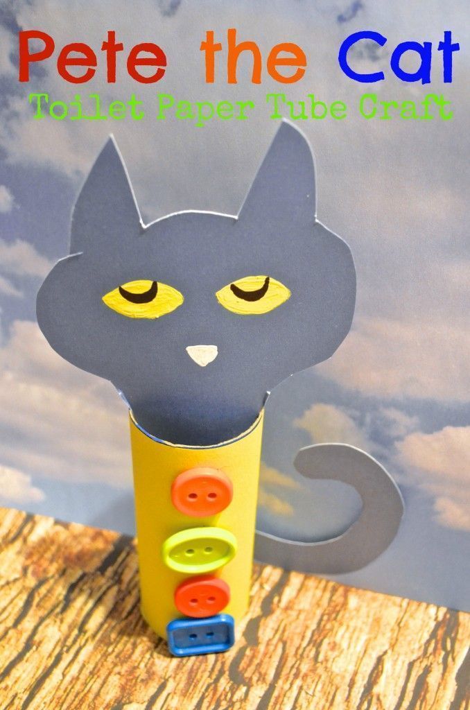 Pete the Cat Toilet Paper Tube Craft for Kids: Four Groovy Buttons -   24 recycled crafts toilet
 ideas