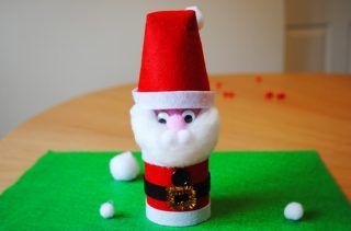 Santa Christmas craft: how to make a toilet roll Santa -   24 recycled crafts toilet
 ideas