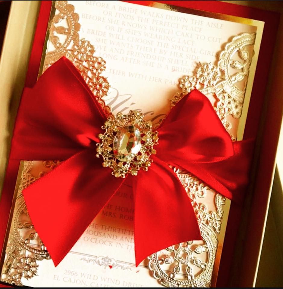 Beautiful red and gold wedding invitation -   24 red gold decor
 ideas