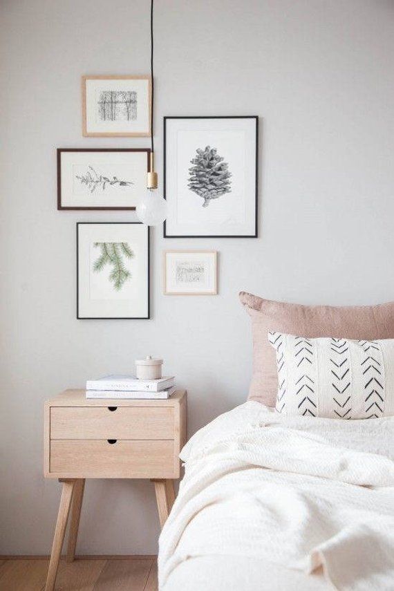 Pine Cone Print | Black and White Print | Pinecone Wall Art | Wall decor in Nordic style | Black and White botanical art | Pine cone poster -   24 simple bedroom decor
 ideas