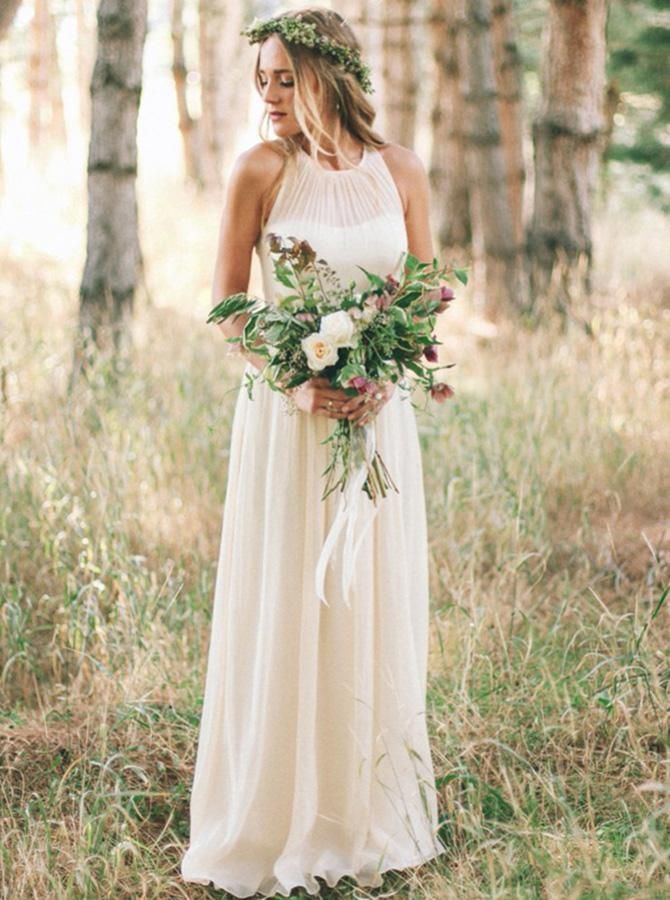 Ivory Wedding Dress,Simple Wedding Dress,Long Wedding Dress,Beach Bridal Dress,WD00247 -   24 simple style wedding
 ideas