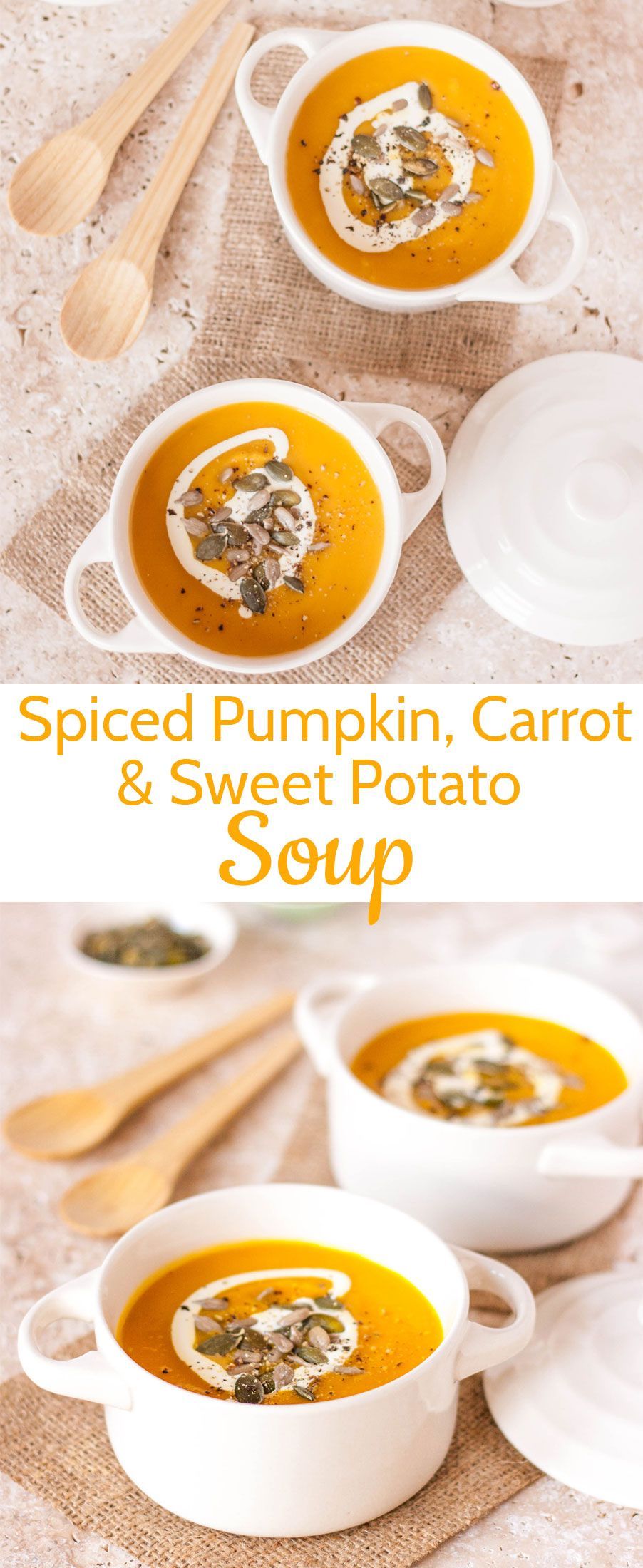Spiced Pumpkin, Carrot & Sweet Potato Soup -   24 sweet pumpkin recipes
 ideas