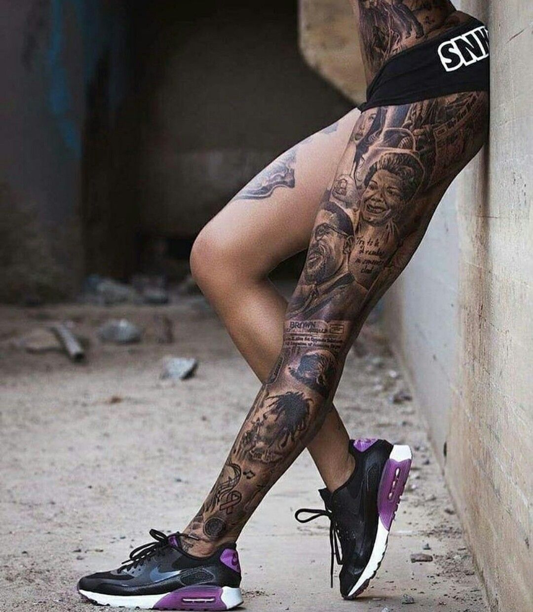 I'd never get face tattoos but I like the full leg. -   24 tattoo quotes leg
 ideas