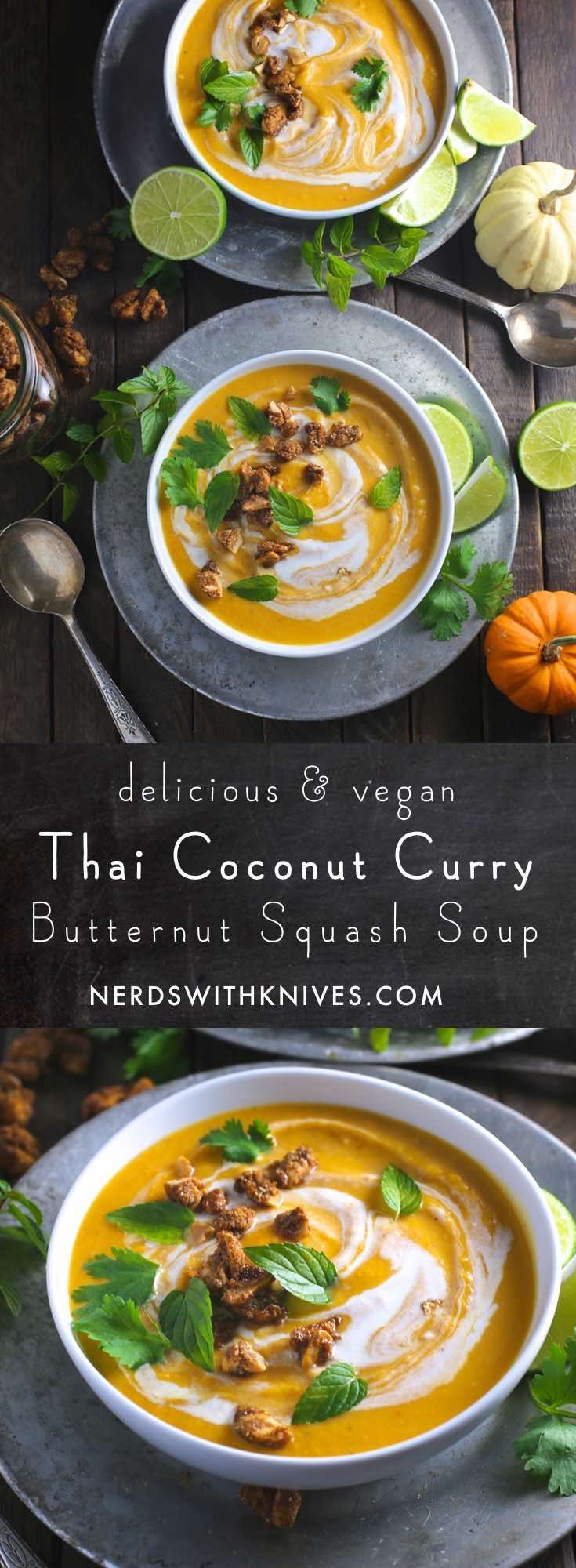 Thai Coconut Curry Butternut Squash Soup -   24 whole 30 vegetarian
 ideas