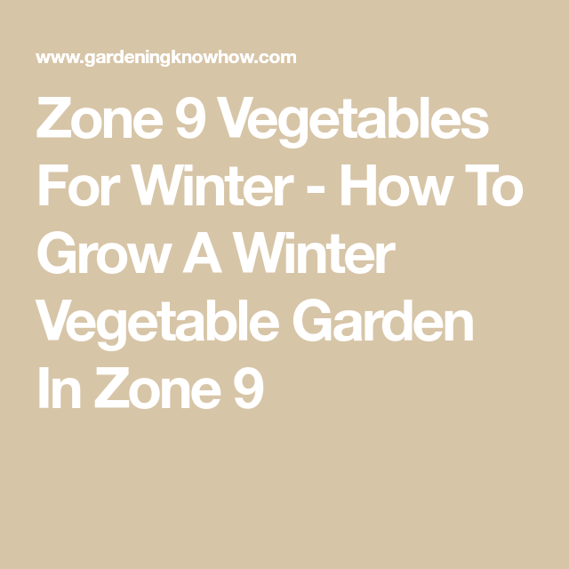Growing Vegetables In Winter: Learn About Zone 9 Winter Vegetables -   24 winter garden zone 9
 ideas