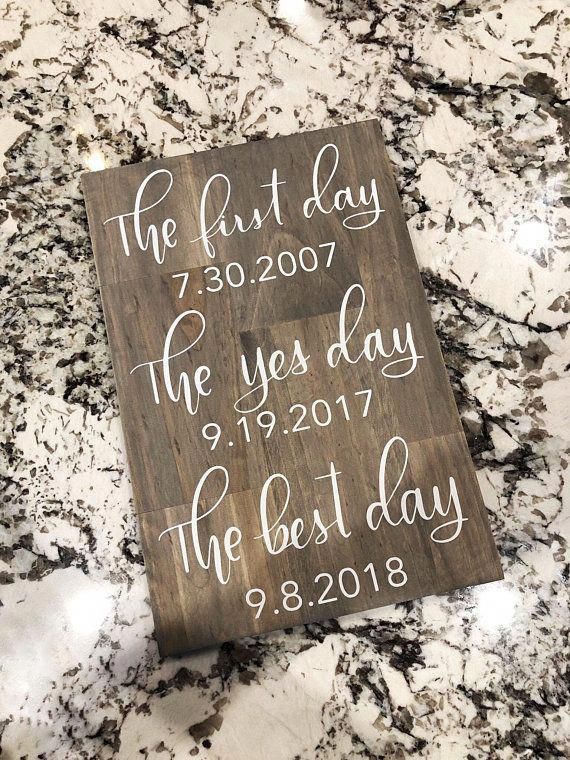 First Day Yes Day Best Day Wedding Sign - Wedding Sign - Best Dates Wedding Sign - Wedding Decor - Wedding - Date Sign - Engagement Gift -   25 3 day wedding
 ideas
