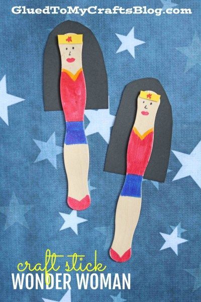 Craft Stick Wonder Woman - Kid Craft -   25 crafts for women
 ideas