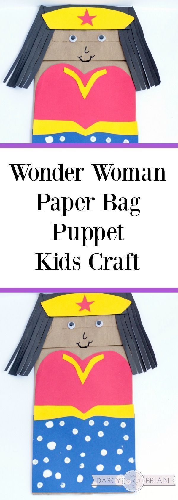 Wonder Woman Paper Bag Puppet Craft for Kids -   25 crafts for women
 ideas