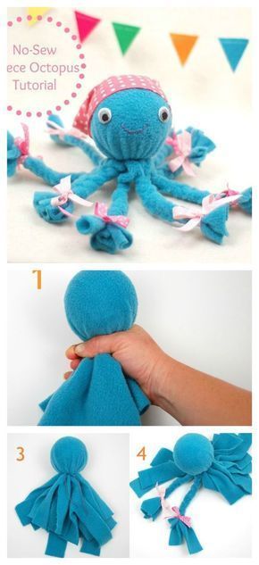 DIY No-Sew Fleece Octopus Craft -   25 crafts for women
 ideas