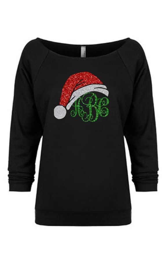 Christmas Sweater Women's Christmas Shirt Women's Monogrammed gift Monogram sweatshirt Personalized gift Off The Shoulder Monogrammed tshirt -   25 diy christmas shirts
 ideas