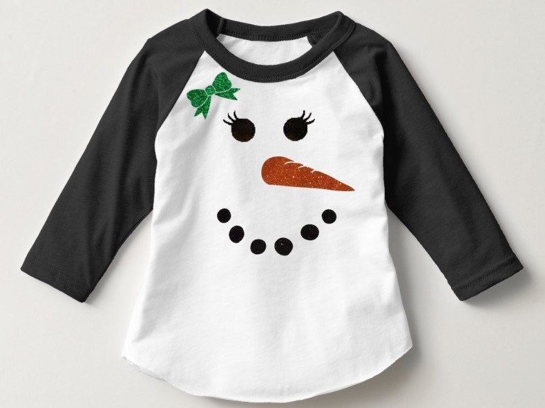 Kids Christmas Shirt-Girls Christmas Shirt-Snowman Shirt-Christmas Raglan-Family Christmas Shirts-Personalized Christmas Shirts -   25 diy christmas shirts
 ideas