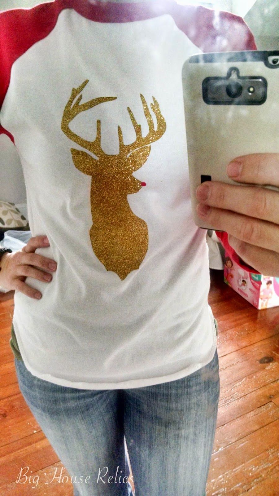 Life in the Big House:  DIY Reindeer Shirt {Rudolph} for Christmas -   25 diy christmas shirts
 ideas