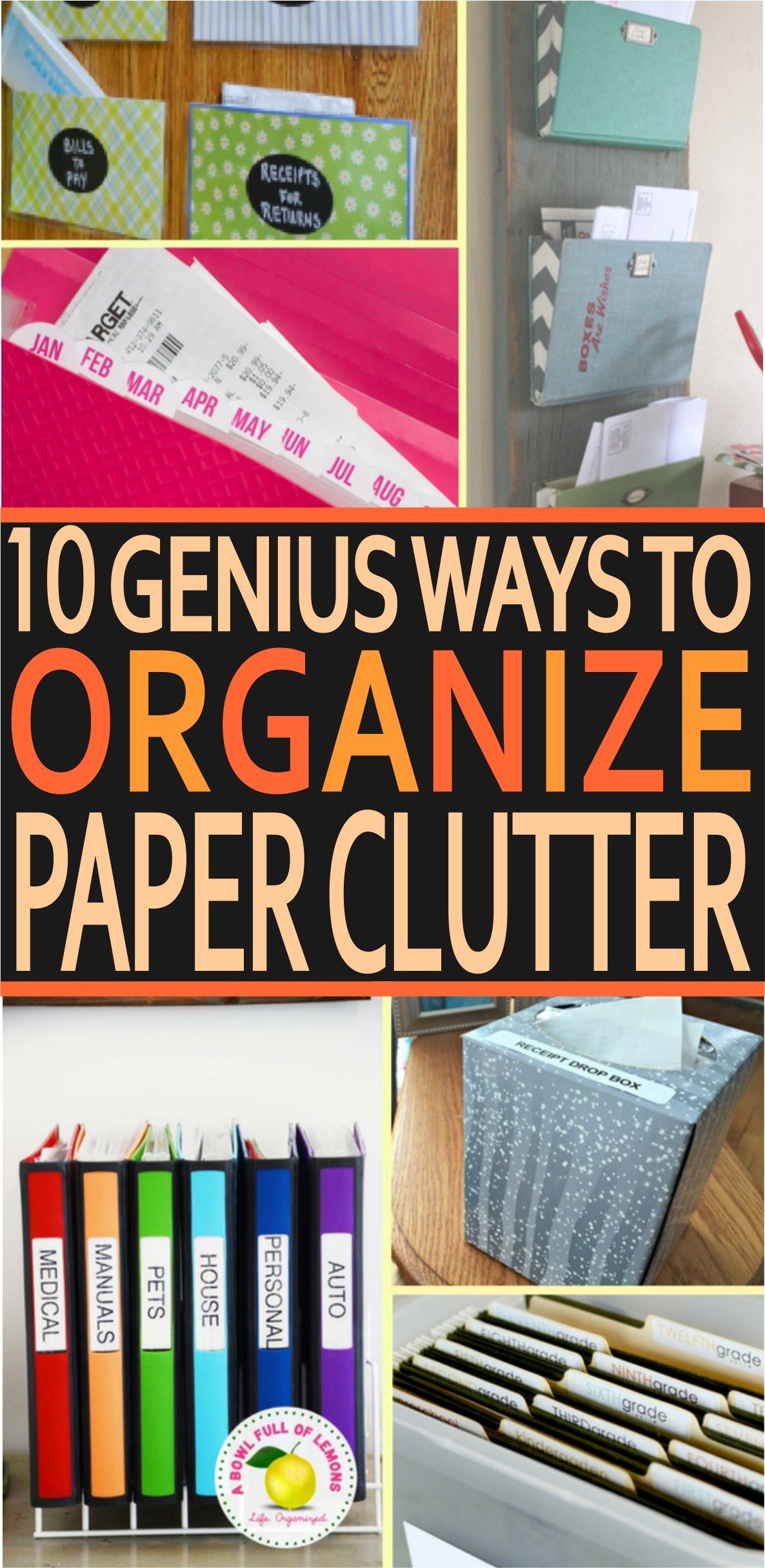 10 Easy DIY Hacks to Organize Your Paper Clutter -   25 diy paper organization
 ideas