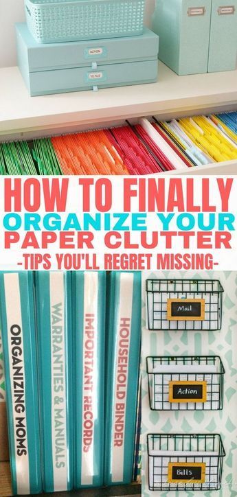 10 Sanity Saving Ways to Organize Your Paper Clutter -   25 diy paper organization
 ideas