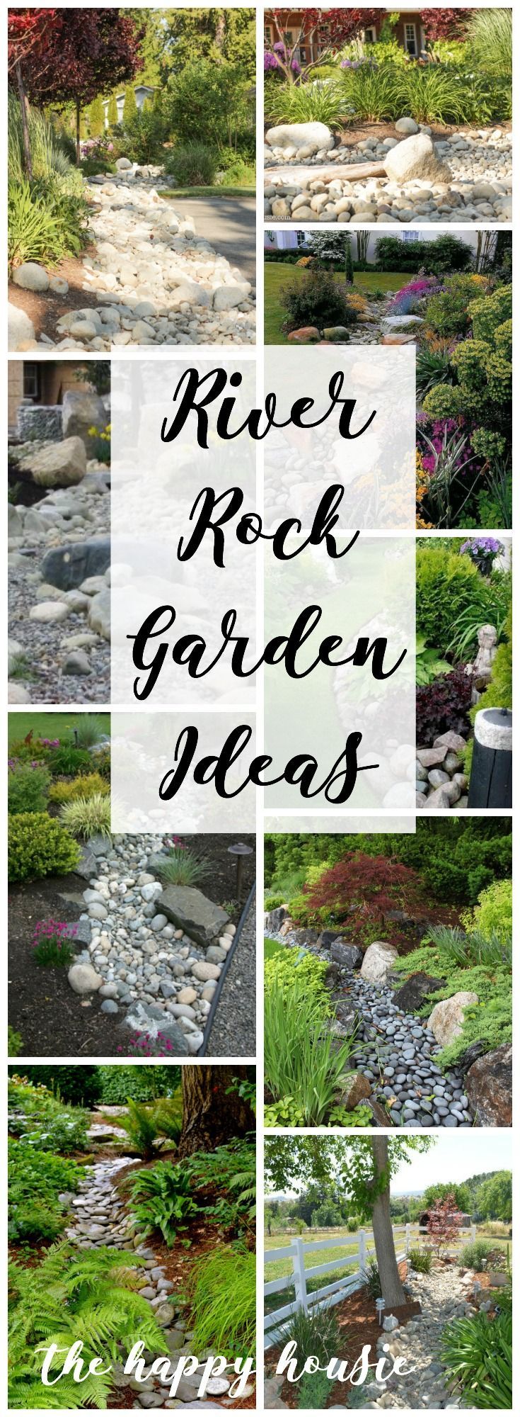 Landscaping with River Rock & Dry River Rock Garden Ideas -   25 diy rock garden
 ideas