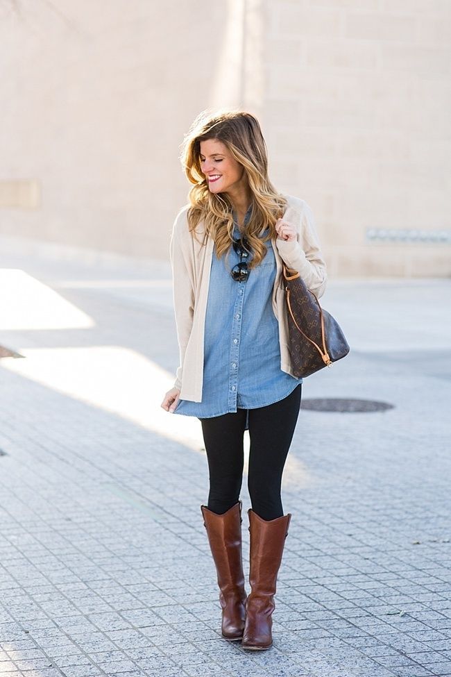How To Wear a Denim Shirt // 13+ Ways to Style Chambray -   25 fall style shirts
 ideas