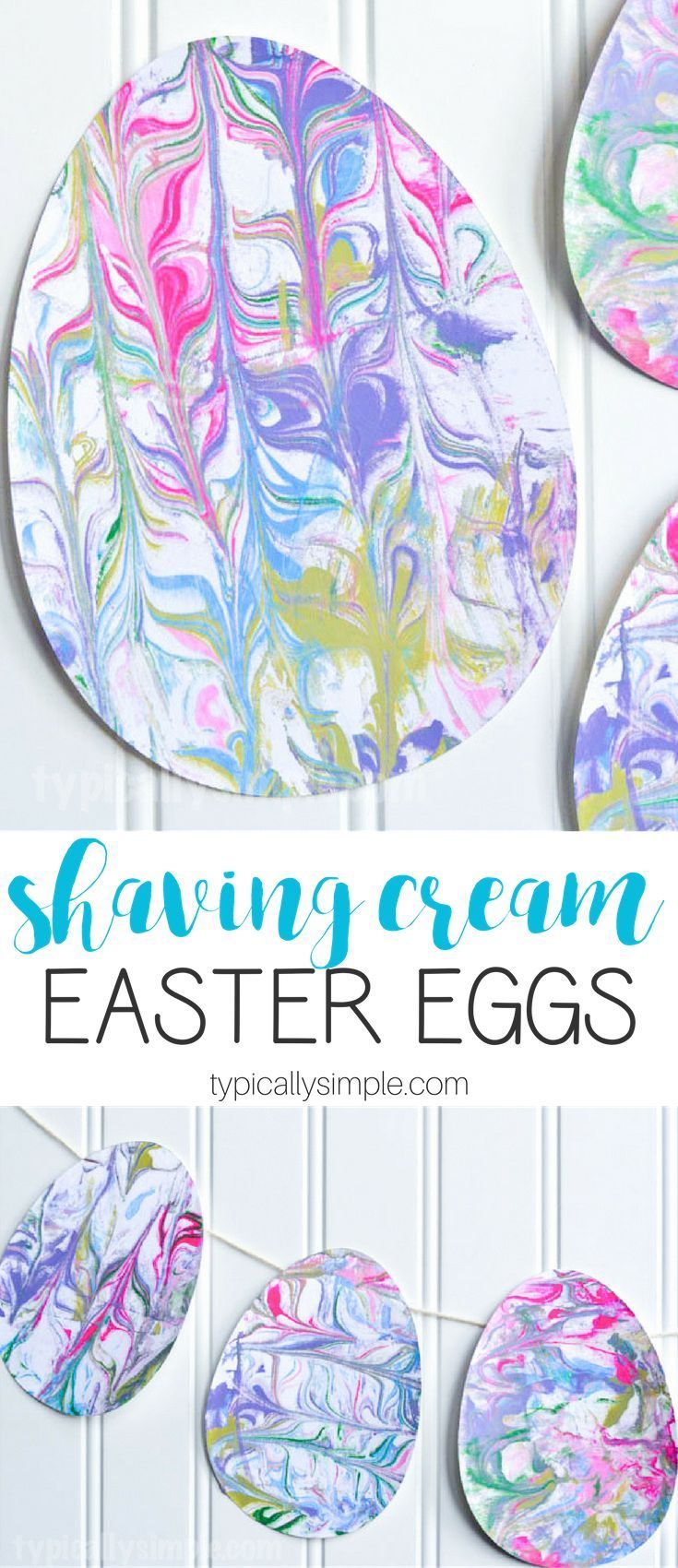 Shaving Cream Marbled Paper Easter Eggs -   25 kids crafts easter ideas
