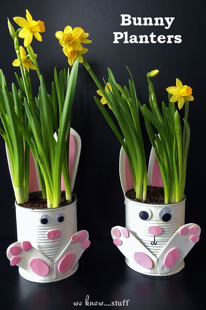 How To Make Adorable Tin Can Bunny Planters For Spring! -   25 kids crafts easter ideas