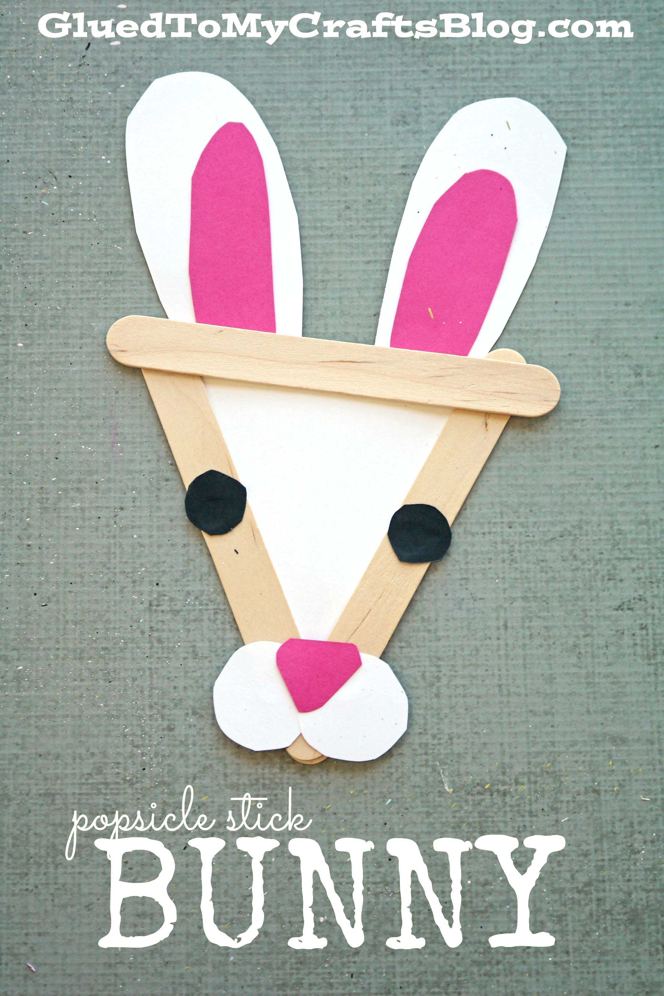 Popsicle Stick Bunny - Easter Kid Craft Idea -   25 kids crafts easter ideas