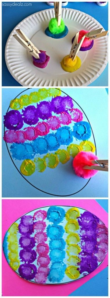 Pom Pom Easter Egg Painting Craft for Kids | Crafts and Worksheets for Preschool,Toddler and Kindergarten -   25 kids crafts easter ideas