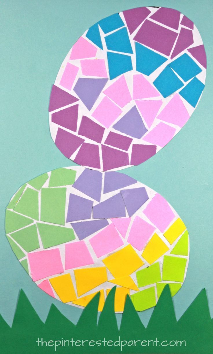 Paper Mosaic Easter Eggs -   25 kids crafts easter ideas
