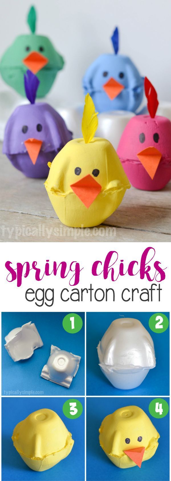 Spring Chicks Egg Carton Craft -   25 kids crafts easter ideas