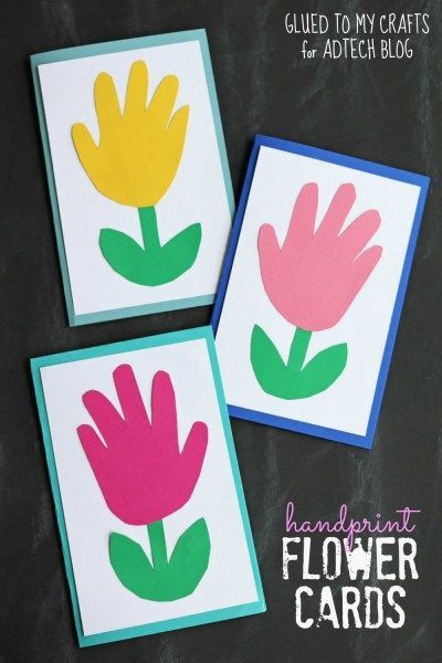 Handprint Flower Cards - Kid Craft -   25 kids crafts easter ideas