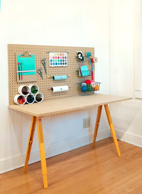 15 of the Coolest DIY Craft Room Tables Ever -   25 simple crafts desk
 ideas