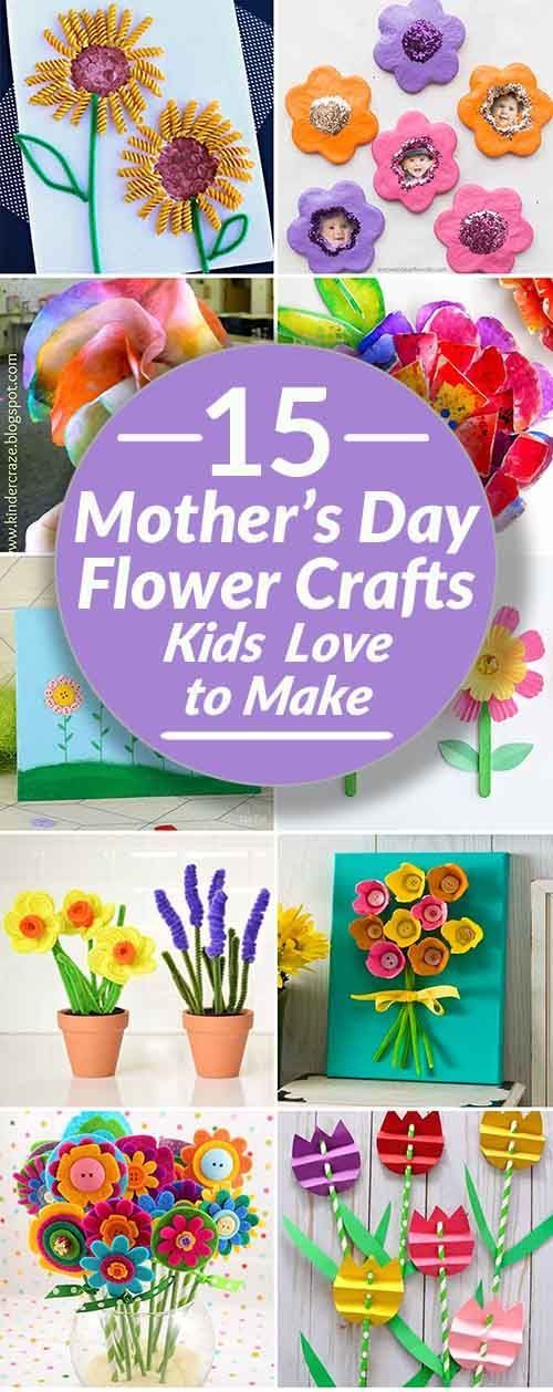 15 Adorable Mothers Day Flowers for Kids to Make -   25 simple crafts gifts
 ideas