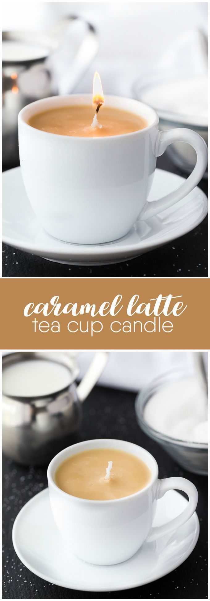 Caramel Latte Tea Cup Candle -   25 simple crafts gifts
 ideas