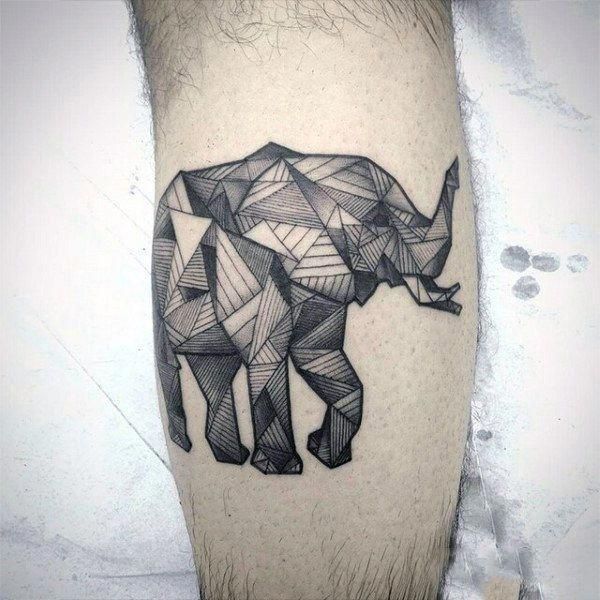 matching geometric tattoos #Geometrictattoos -   19 elephant tattoo lotus
 ideas