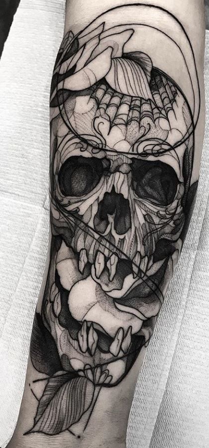 Mexican Sugar Skull Tattoo -   19 skull tattoo forearm
 ideas