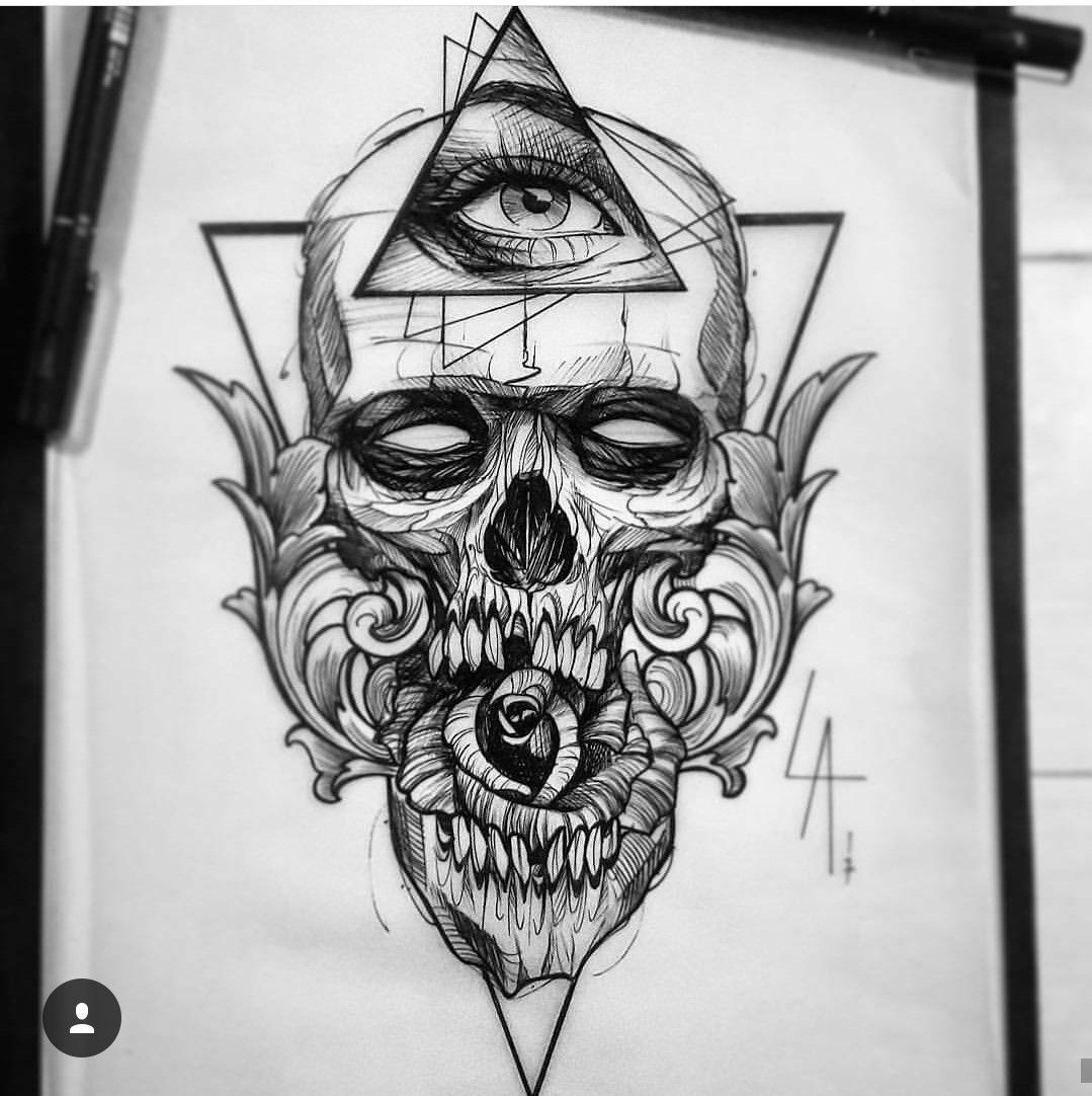 geometric skull tattoo art #AwesomeTattooIdeas -   19 skull tattoo forearm
 ideas
