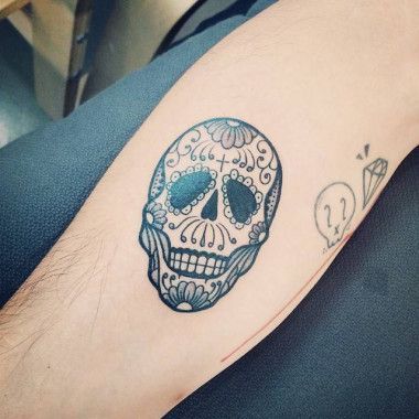 19 skull tattoo forearm
 ideas