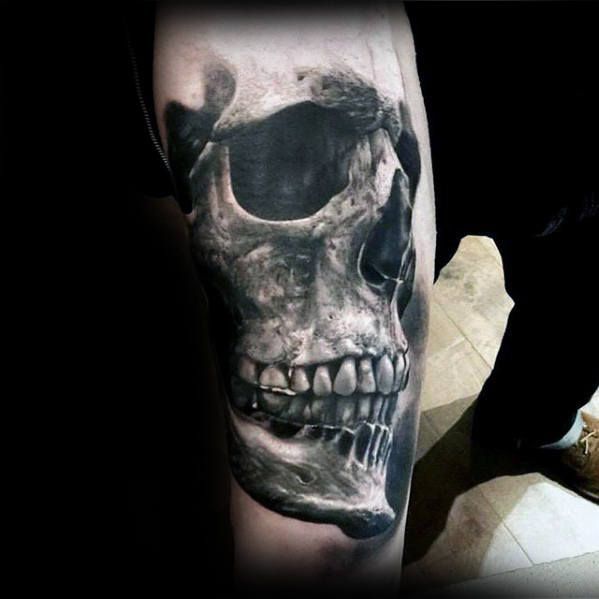 Ultra realistic 3d Skull Tattoos On Inner Forearm -   19 skull tattoo forearm
 ideas