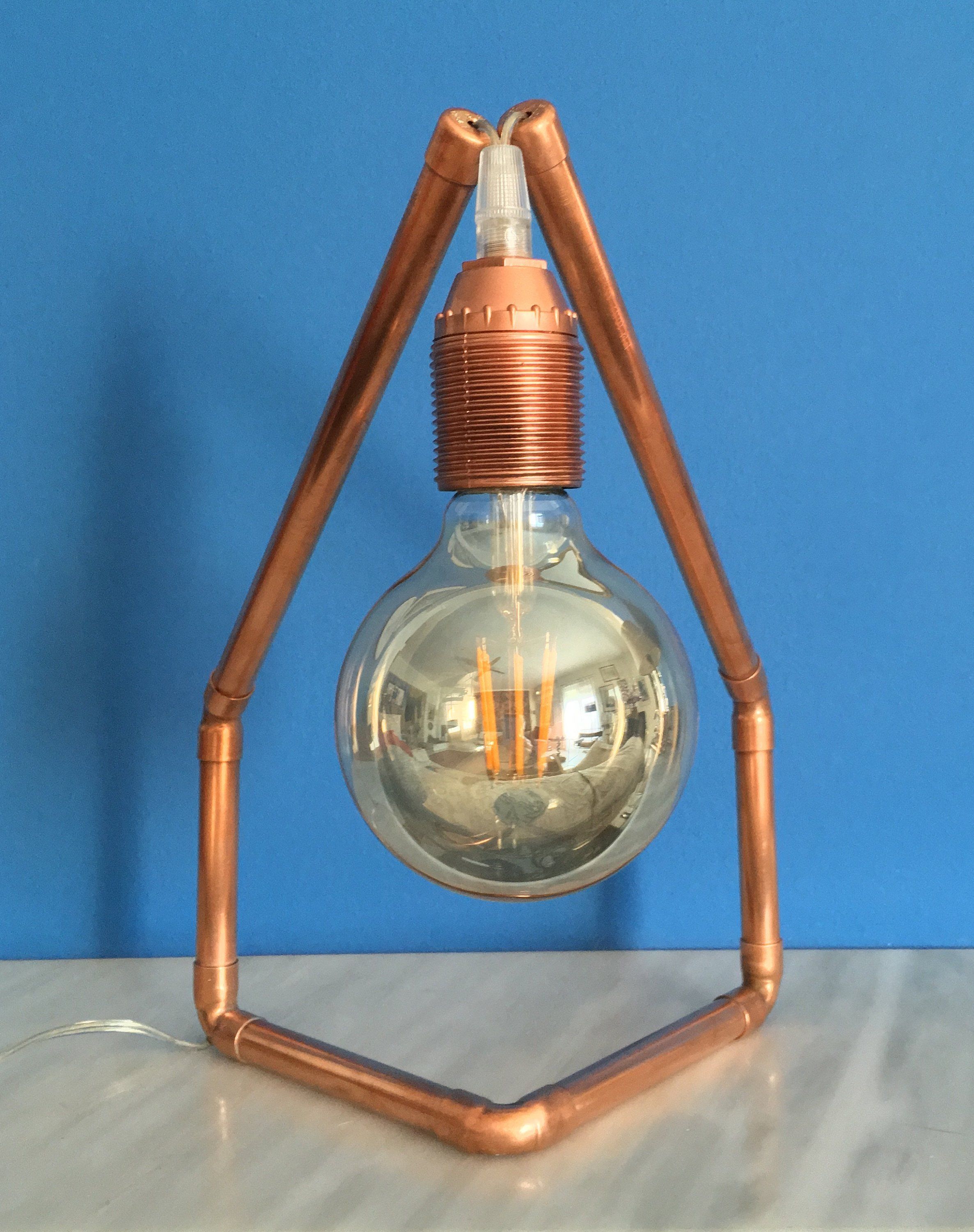 Table Lamp | Copper Lamp | Desk Lamp | BedSide Lamp | Modern Lighting | Copper Home Decor | Steampunk Lamp -   20 desk decor copper
 ideas