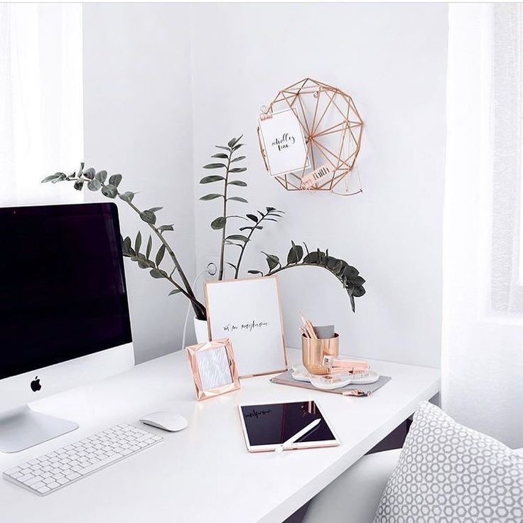 White and Copper aesthetic -   20 desk decor copper
 ideas