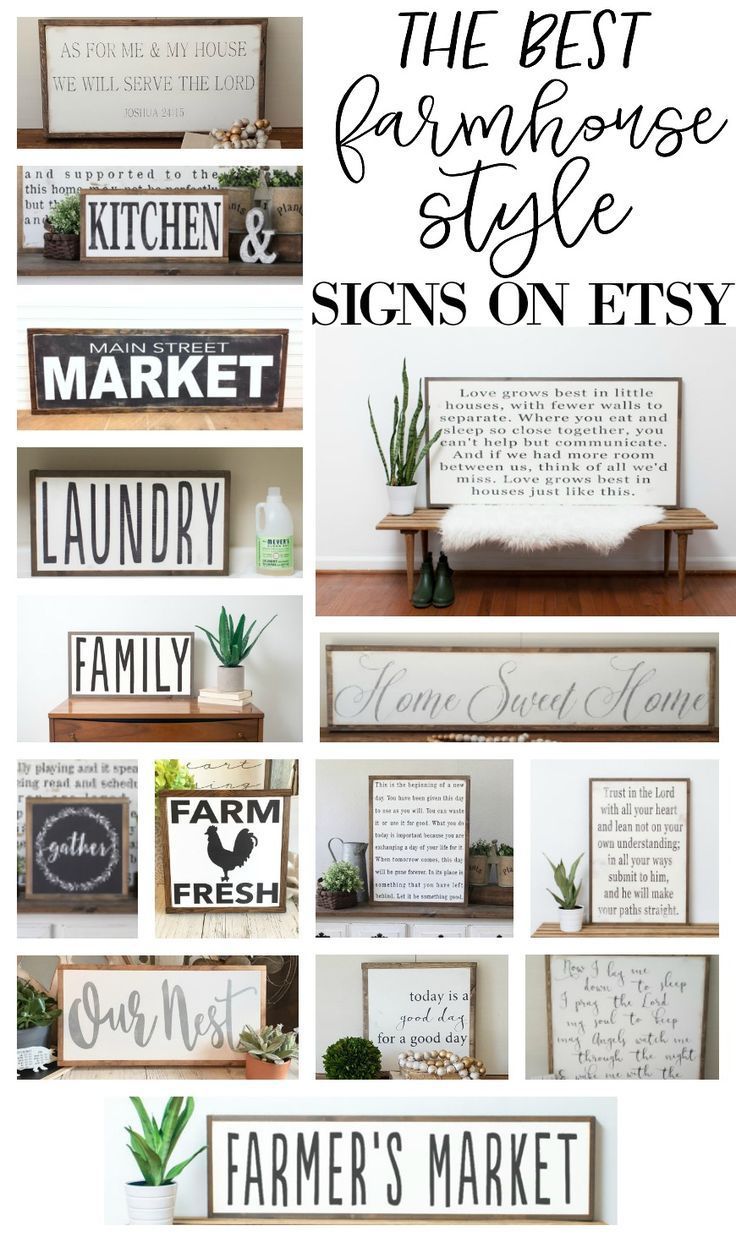 The Best Farmhouse Style Signs on Etsy -   Home & Garden