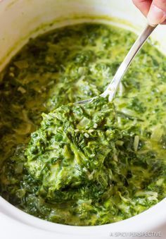 The Best Creamed Spinach Recipe - A fabulous Slow Cooker or Stovetop Creamed Spinach Recipe that pairs well with comforting holiday meals. -   20 spinach recipes crockpot
 ideas